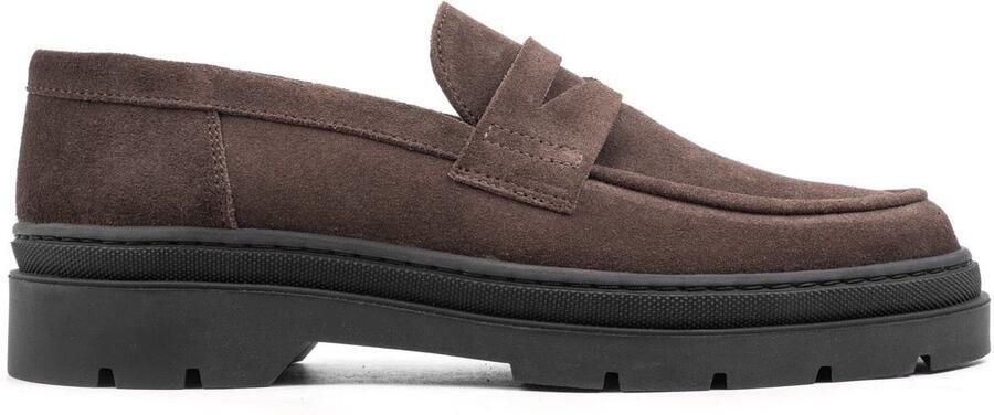 Hinson elon loafers heren donkerbruin suède