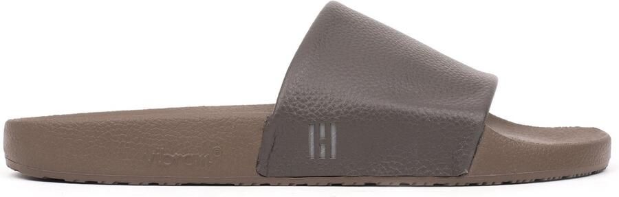 Hinson lux grip slide sandalen heren taupe grijs leer