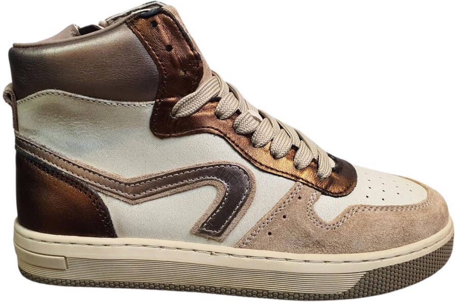 Hip H1301 Sneakers Meisjes Leren Sneaker Beige