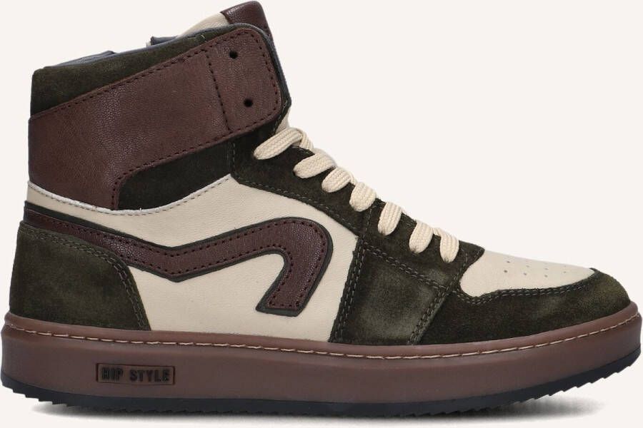 Hip H1765 Sneakers Jongens Leren Sneaker Groen