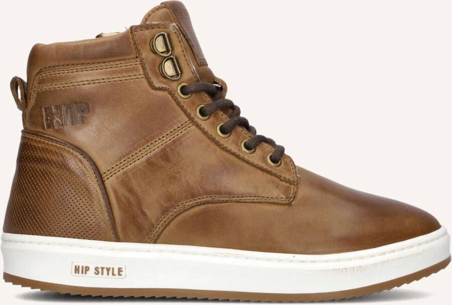 Hip H2239 Sneakers Jongens Leren Sneaker Bruin