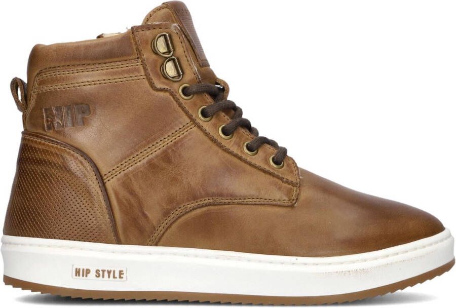 Hip H2239 Sneakers Jongens Leren Sneaker Bruin