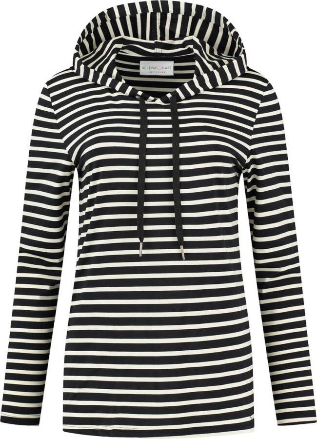 Hip Helena Hart 7361 Hoodie Breton zwart ecru maat S (36)