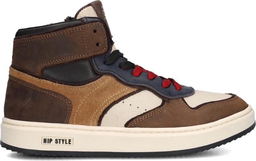 Hip leren sneakers bruin cognac ecru - Foto 5