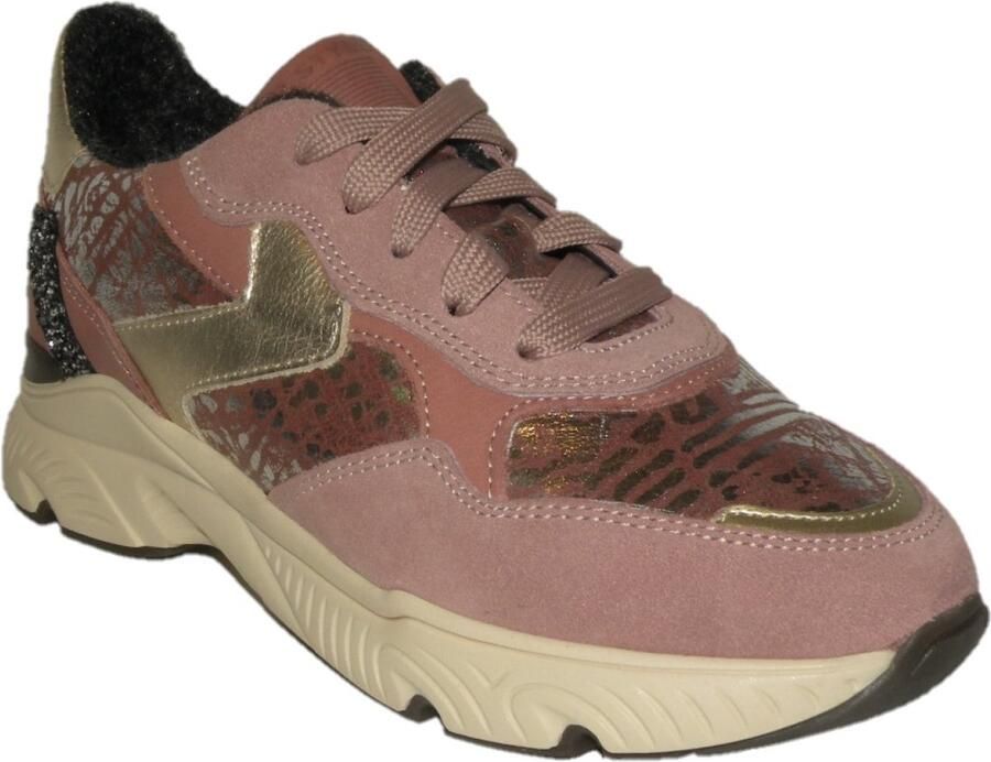 Hip H1322 leren sneakers roze Meisjes Leer Meerkleurig 38
