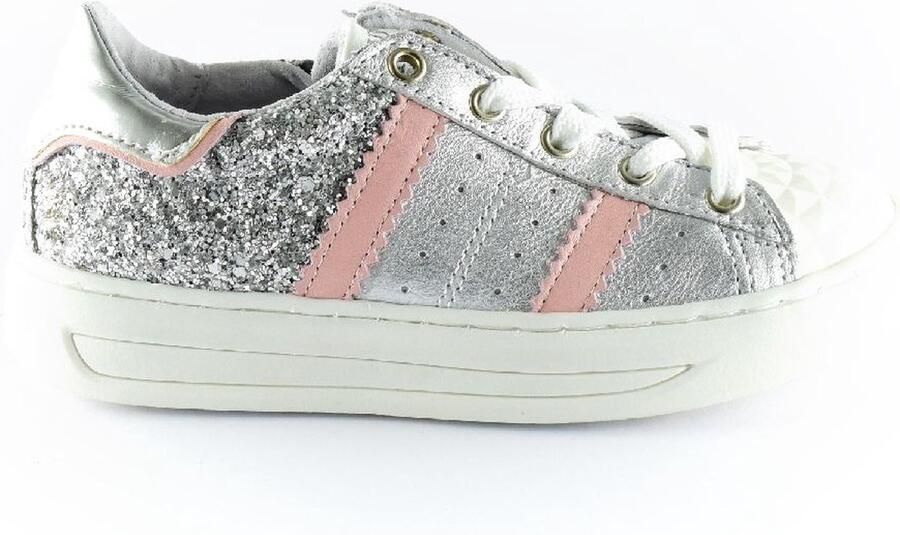 Hip Sneaker H1013 Wit Glitter zilver