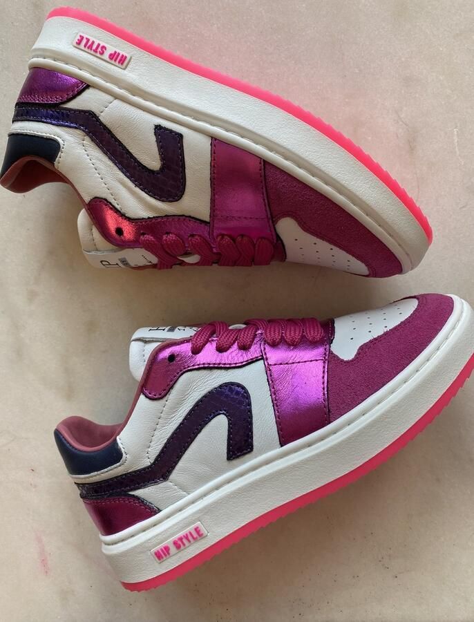 Hip sneaker laag fuschia