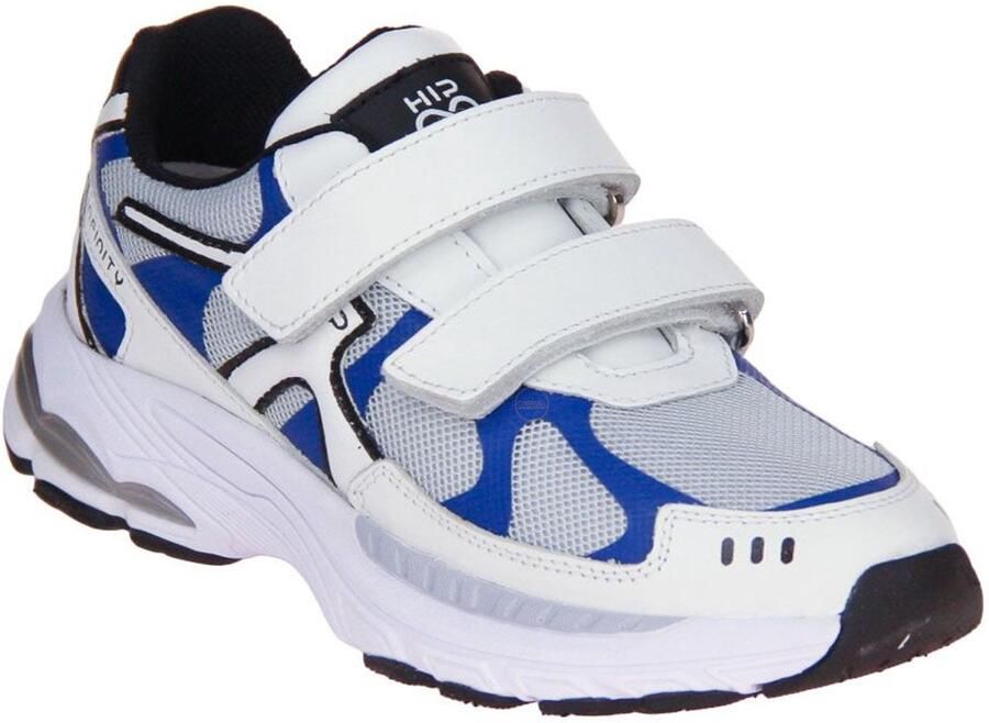 Hip Velcroschoen Wit-Blauw