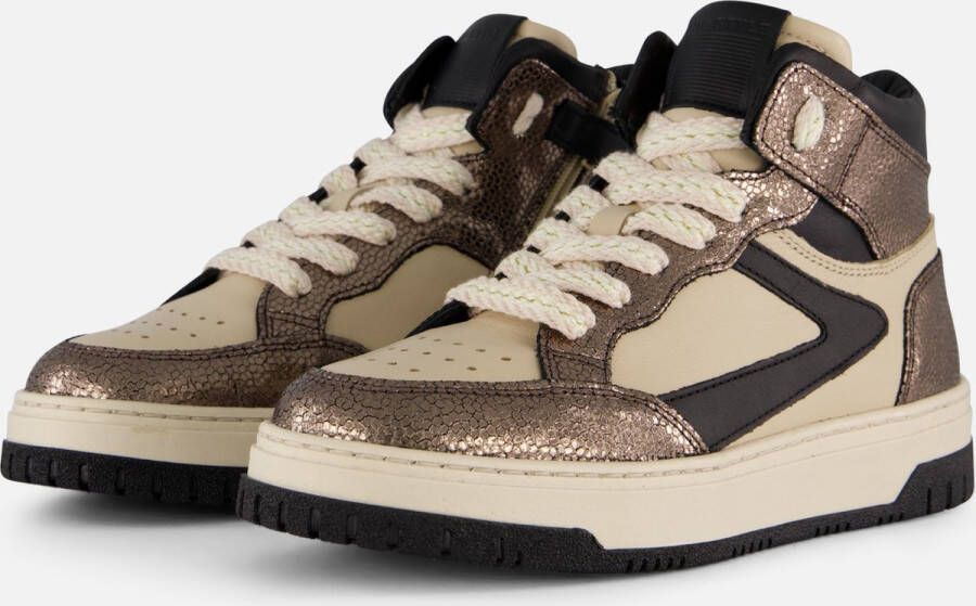 Hip hoge sneakers brons combi Dames