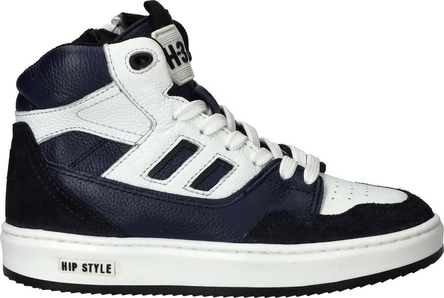 Hip leren sneakers blauw zwart wit - Foto 3