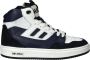 Hip leren sneakers blauw zwart wit - Thumbnail 6