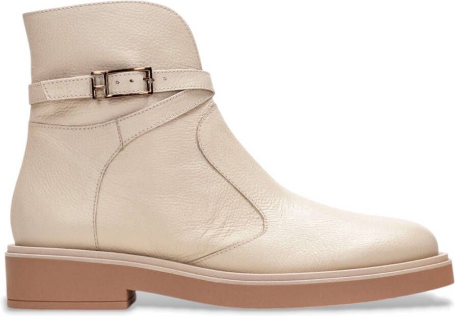 Hispanitas Beige Cervo Leren Enkellaarsjes