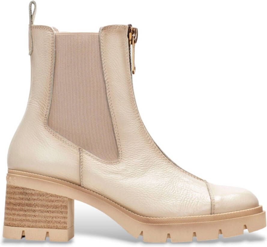 Hispanitas Beige leren Chelsea enkellaarsjes