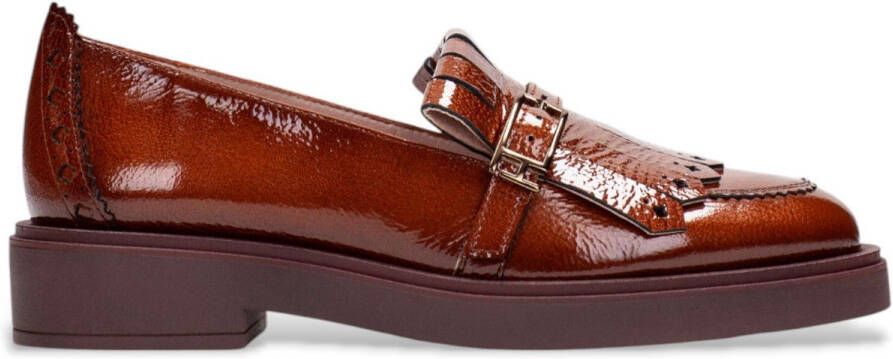Hispanitas Bruine leren mocassins