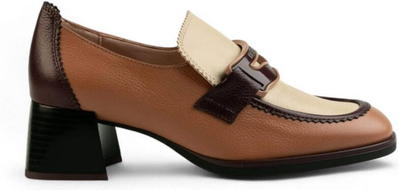 Hispanitas Bruine leren mocassins Antifaz