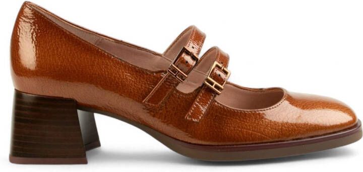 Hispanitas Bruine Mary Jane leren schoenen