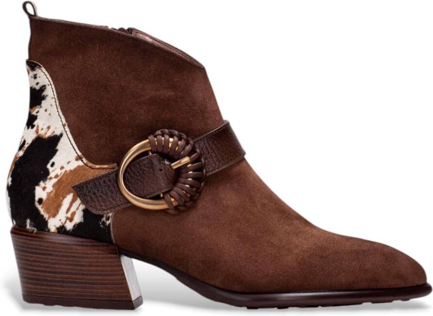 Hispanitas Bruine Verona Leren Enkellaarsjes