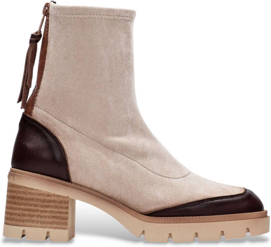 Hispanitas Cervo beige leren enkellaarsjes