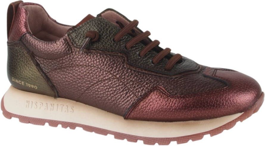 HISPANITAS Lage Sneakers Dames Chi254312 Maat: 38 Materiaal: Leer Kleur: Bronskleurig