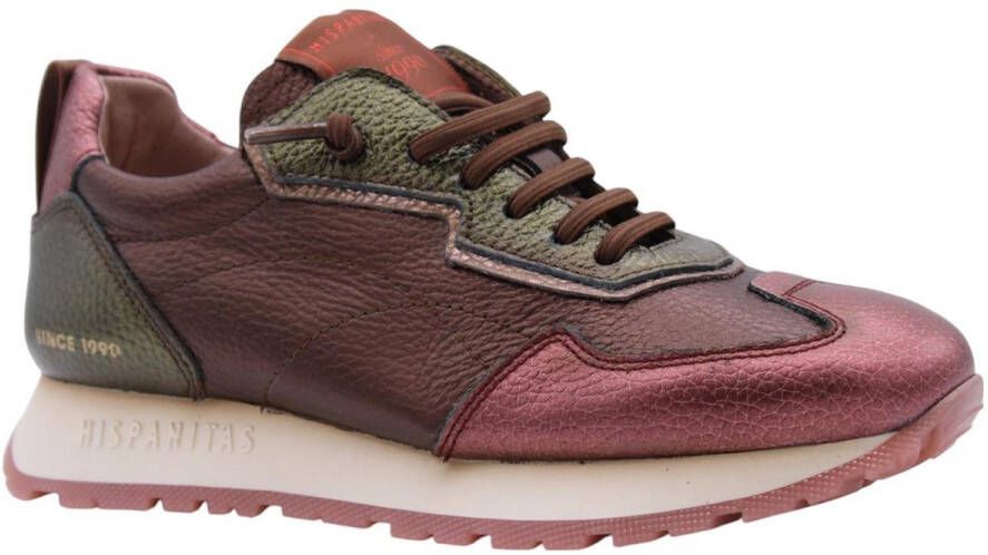 HISPANITAS Lage Sneakers Dames Chi254312 Maat: 39 Materiaal: Leer Kleur: Bronskleurig