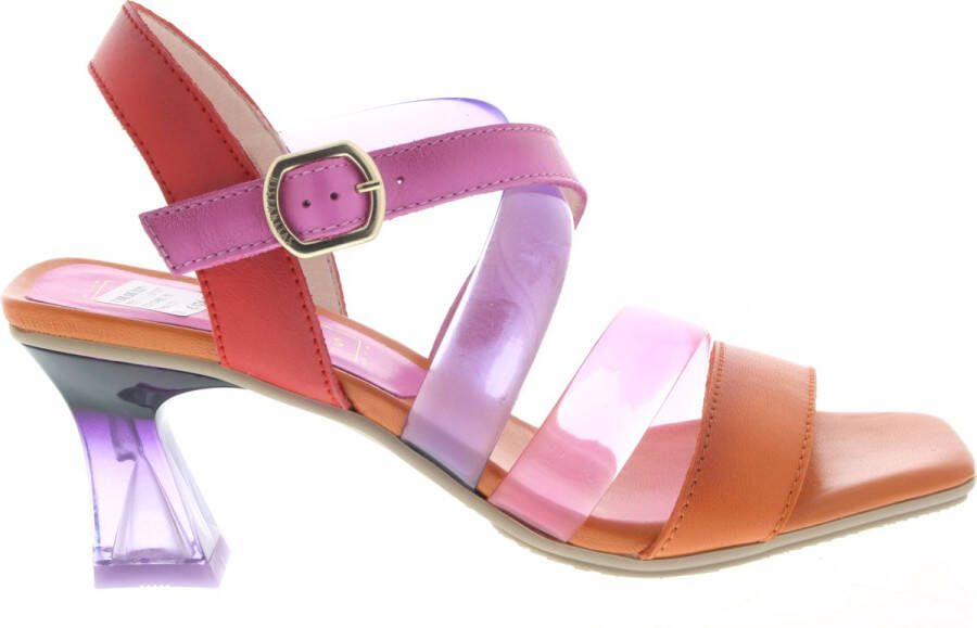 Hispanitas Stijlvolle T-strap Hoge Hak Sandalen Oranje Dames