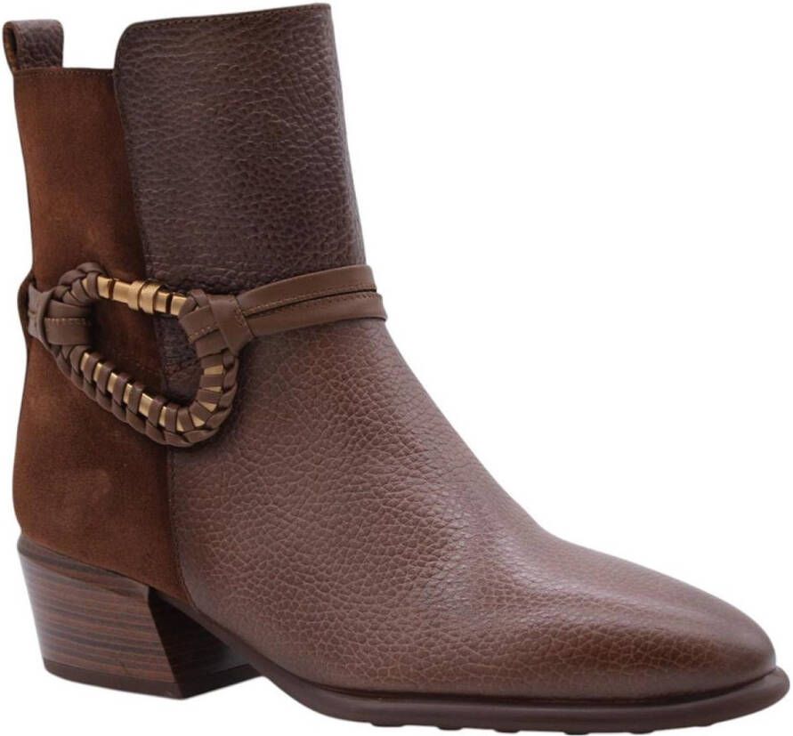 HISPANITAS Enkellaarsjes Dames Hi254270 Maat: 39 Materiaal: Leer Kleur: Bronskleurig - Foto 5