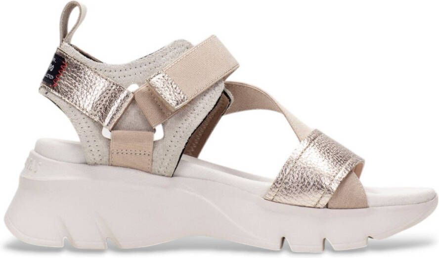 Hispanitas Gouden Dakar Leren Sandalen