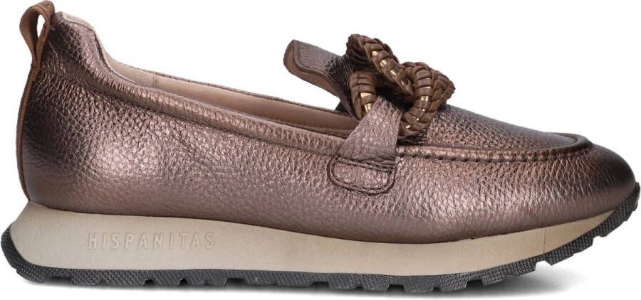 HISPANITAS Instappers Dames Hi254238 Maat: 41 Materiaal: Leer Kleur: Bronskleurig