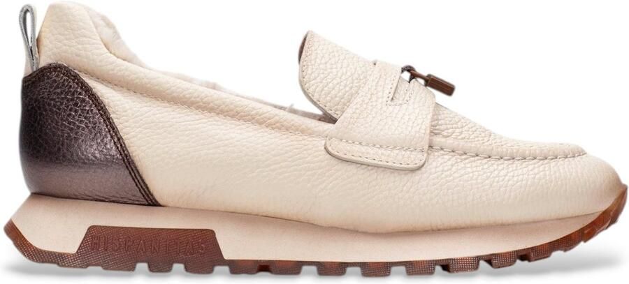 Hispanitas Beige leren Oregon sneakers