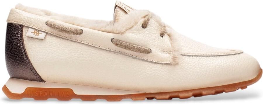 Hispanitas Beige leren Zinnia-sneakers
