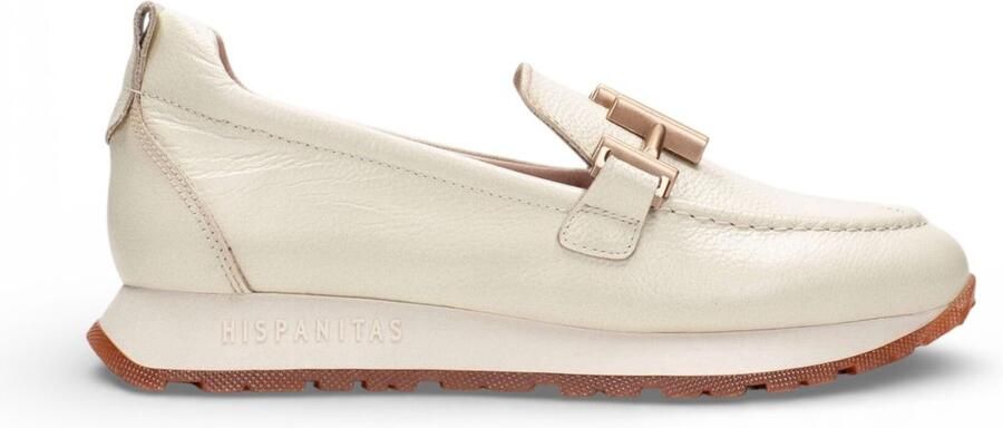 Hispanitas Boleromet beige leren loafers