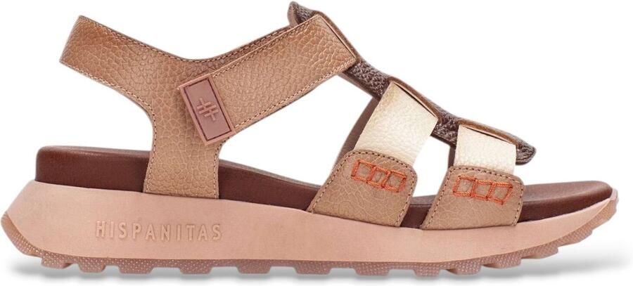 Hispanitas Boleromet leren sandalen bruine bandjes