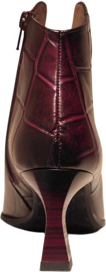 Hispanitas bordeaux leren enkellaarzen met croco print