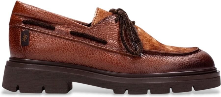Hispanitas Bruine leren schoenen Newyork