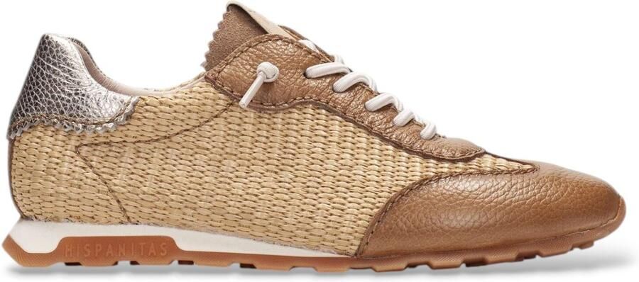 Hispanitas Bruine Retro Leren Sneakers