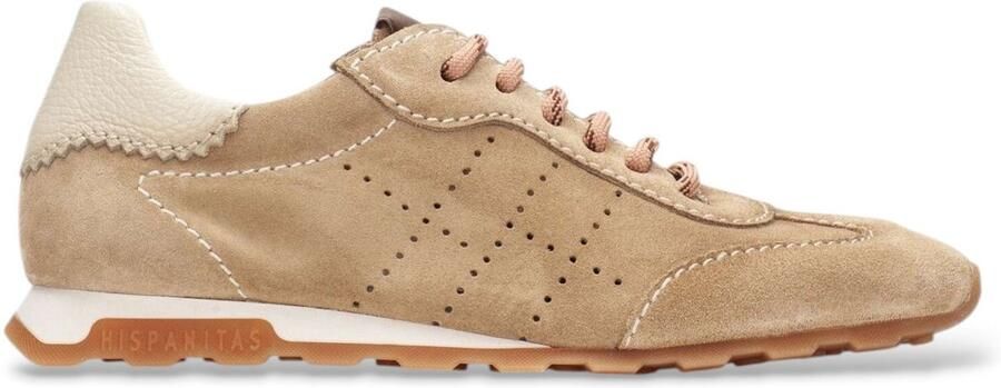 Hispanitas Bruine Retro Leren Sneakers
