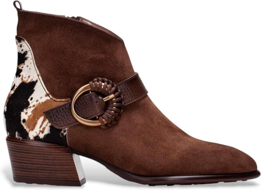 Hispanitas Bruine Verona Leren Enkellaarsjes