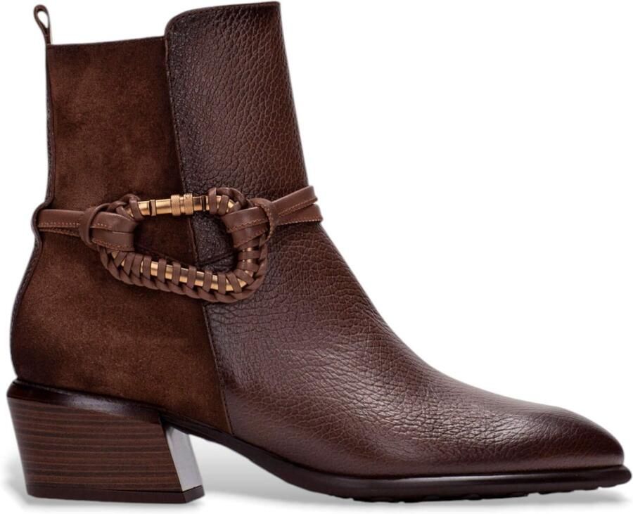 HISPANITAS Enkellaarsjes Dames Hi254270 Maat: 39 Materiaal: Leer Kleur: Bronskleurig - Foto 8