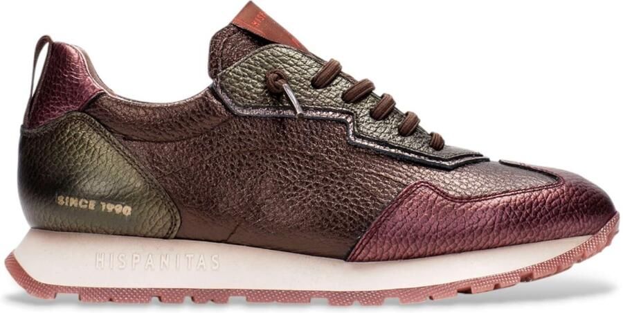 HISPANITAS Lage Sneakers Dames Chi254312 Maat: 37 Materiaal: Leer Kleur: Bronskleurig