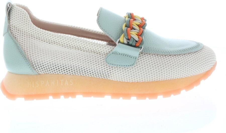 HISPANITAS Lage Sneakers Dames Hv253948 Maat: 40 Materiaal: Leer Kleur: Groen