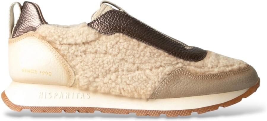 Hispanitas Kansas I25 beige leren sneakers