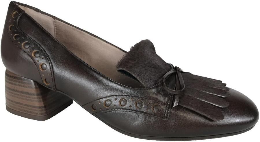 Hispanitas Soho HI265192 Espresso Mocassin met ponyhaar
