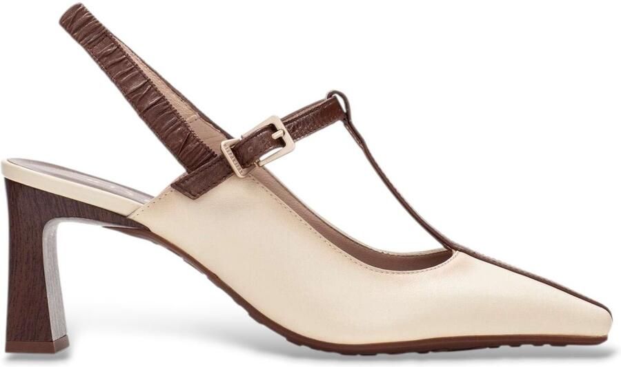 Hispanitas Off-white leren T-Bar schoenen