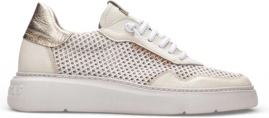 Hispanitas Beige Casual Leren Sneakers Beige Dames