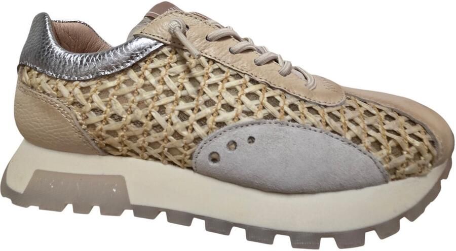 Hispanitas RHV264741 Sneakers Beige Leer en Mesh Dames Beige