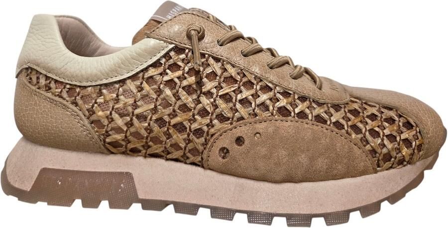Hispanitas RHV264741 Sneakers Beige Leer en Mesh Dames Beige