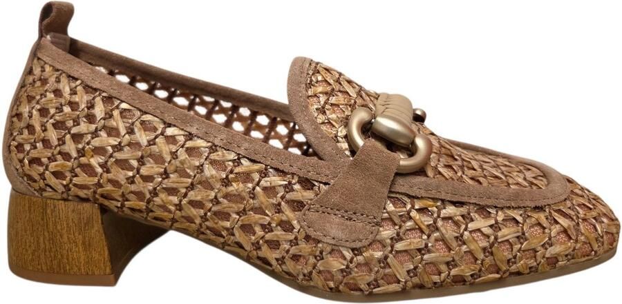 Hispanitas RHV264828 Instappers Bruin Leer en Mesh Dames Bruin