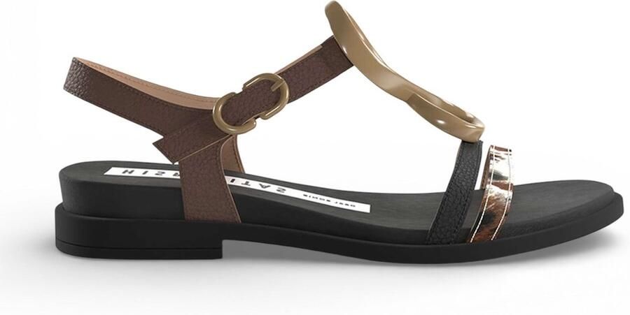 Hispanitas Sandalen van bruin ponyleer