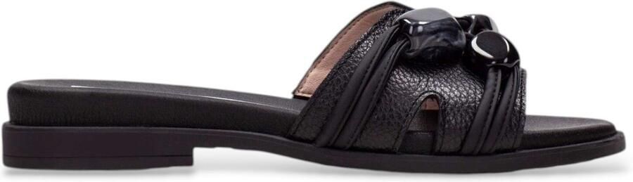 Hispanitas Sandalen van zwart steenleer