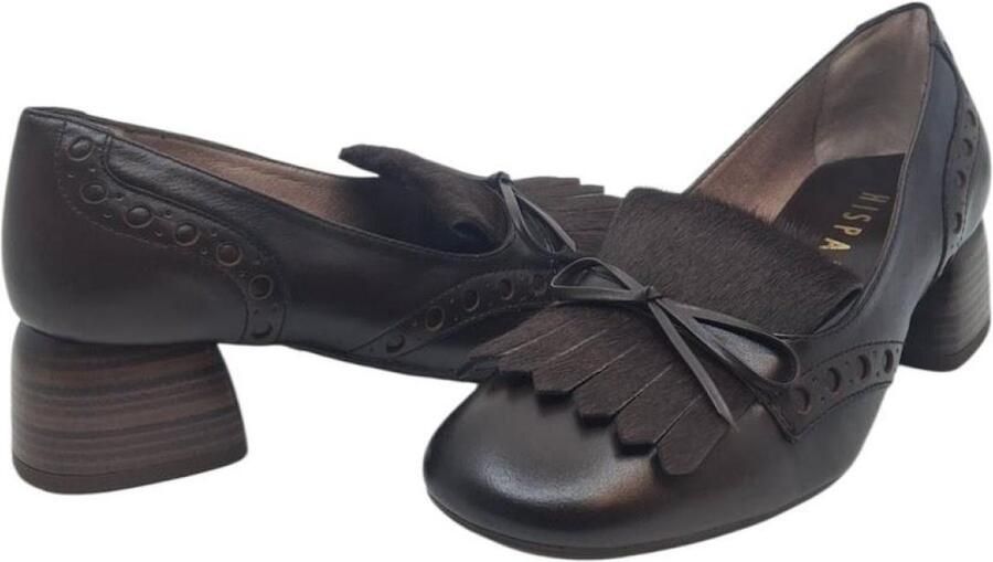 Hispanitas Soho HI265192 Espresso Mocassin met ponyhaar